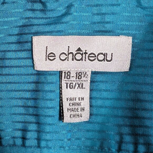 LE CHATEAU MEN'S BUTTON UP FRONT DRESS CASUAL LONG SLEEVE SHIRT SIZE XL 18 STYLE - Picture 6 of 16
